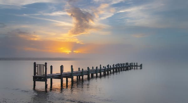 East Chop Pier Golden Light Art | Michael Blanchard Inspirational Photography - Crossroads Gallery
