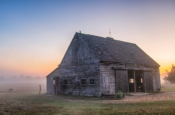 Honey Barn Late Summer Fog Art | Michael Blanchard Inspirational Photography - Crossroads Gallery