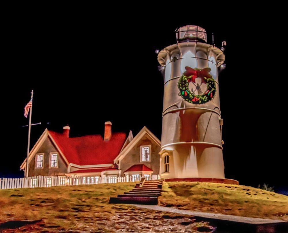 Nobska Light Christmas 2021 Art | Michael Blanchard Inspirational Photography - Crossroads Gallery