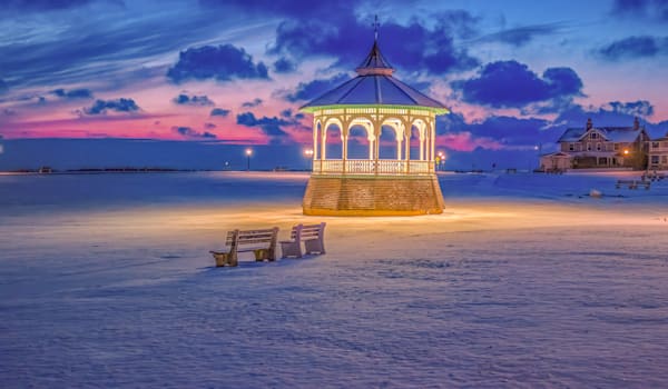 Ocean Park Blues And Pinks Winter Sunrise Art | Michael Blanchard Inspirational Photography - Crossroads Gallery