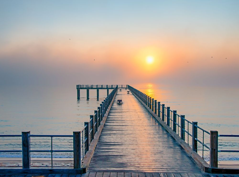 Oak Bluffs Pier Fog And Gulls Art | Michael Blanchard Inspirational Photography - Crossroads Gallery
