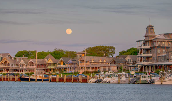 Oak Bluffs Waterfront Moonrise Art | Michael Blanchard Inspirational Photography - Crossroads Gallery