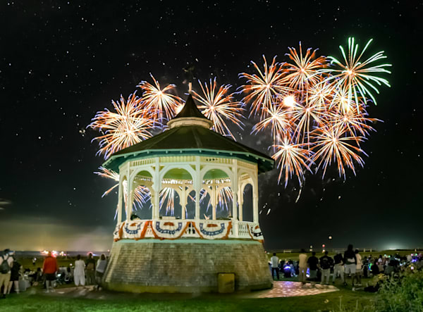 Oak Bluffs Fireworks 2023 #1 Art | Michael Blanchard Inspirational Photography - Crossroads Gallery