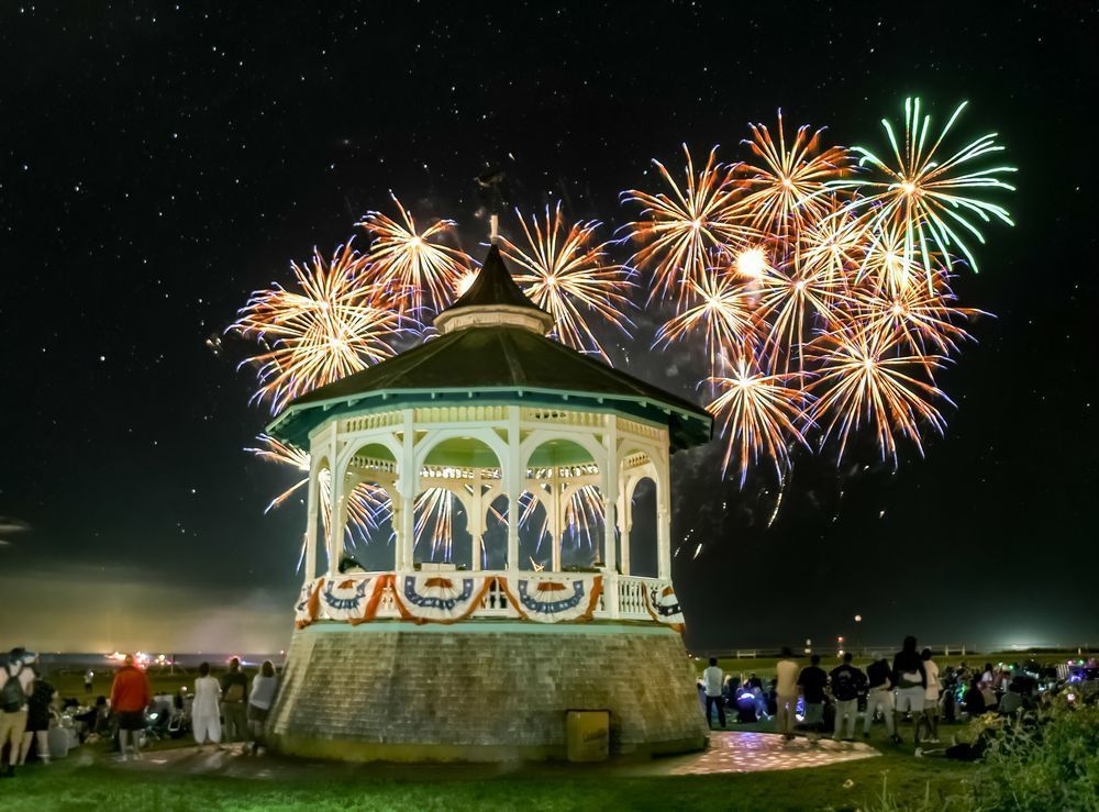 Oak Bluffs Fireworks 2023 #1 Art | Michael Blanchard Inspirational Photography - Crossroads Gallery