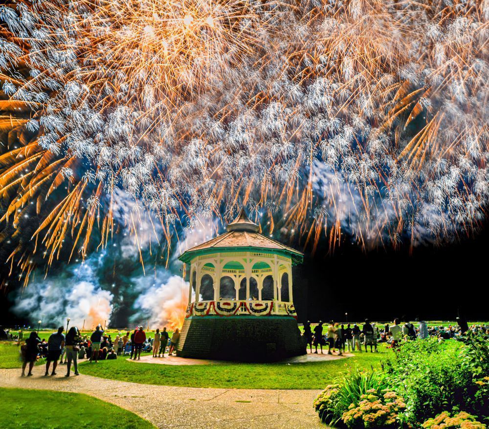 Oak Bluffs Fireworks Finale 2023 Art | Michael Blanchard Inspirational Photography - Crossroads Gallery