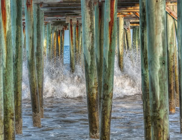 Old Orchard Beach Fishing Pier Surf Art | Michael Blanchard Inspirational Photography - Crossroads Gallery