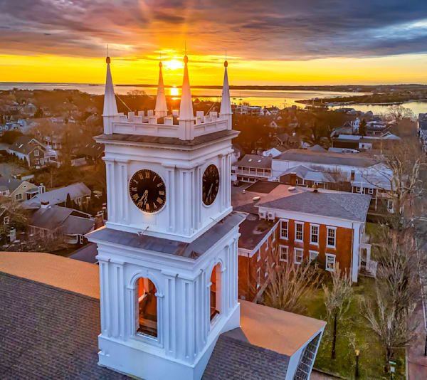 Old Whaling Church Aerial Art | Michael Blanchard Inspirational Photography - Crossroads Gallery