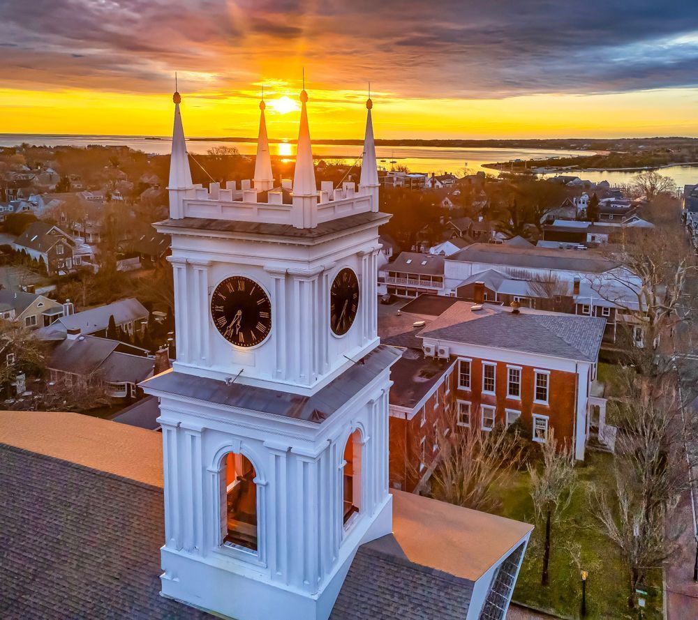 Old Whaling Church Aerial Art | Michael Blanchard Inspirational Photography - Crossroads Gallery