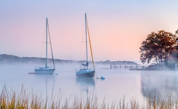 Lagoon Pond Sunrise Fog Art | Michael Blanchard Inspirational Photography - Crossroads Gallery