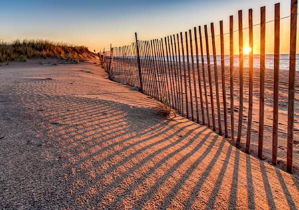 Long Point Sunrise Snow Fence Art | Michael Blanchard Inspirational Photography - Crossroads Gallery