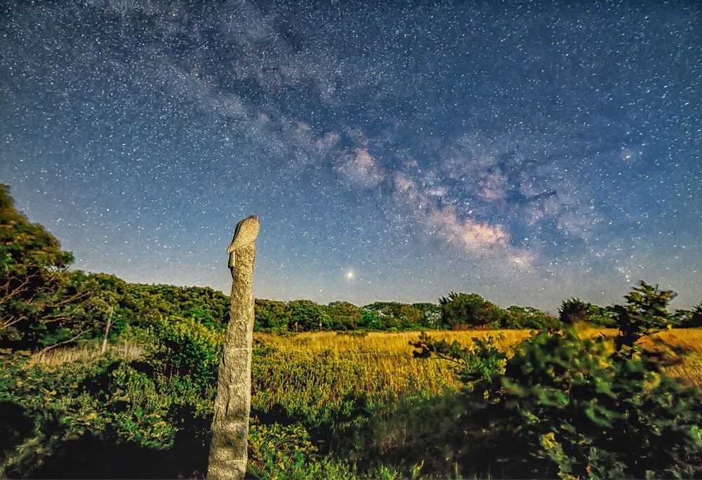 Long Point Milky Way Statue Art | Michael Blanchard Inspirational Photography - Crossroads Gallery