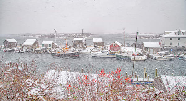 Menemsha Village January Snow Art | Michael Blanchard Inspirational Photography - Crossroads Gallery