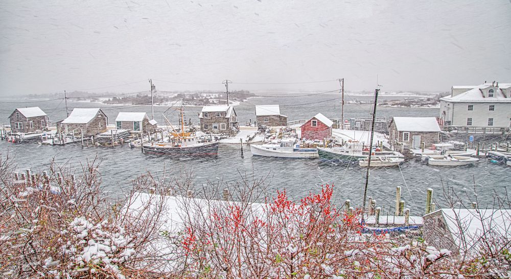 Menemsha Village January Snow Art | Michael Blanchard Inspirational Photography - Crossroads Gallery