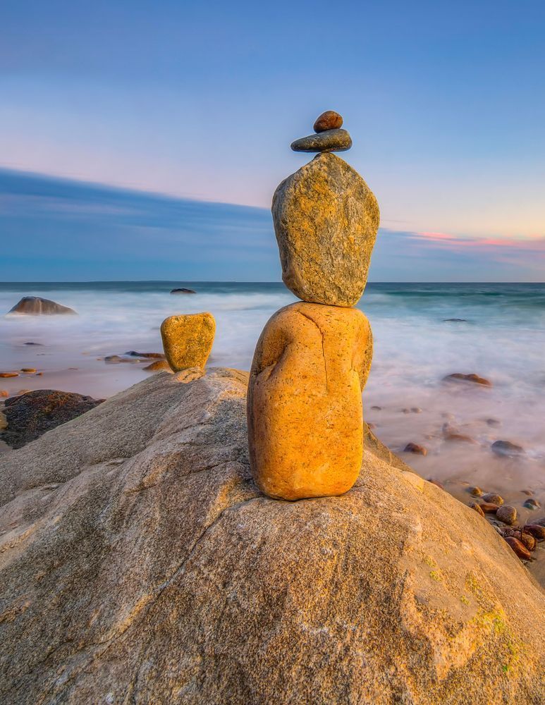 Moshup Beach Soft Light Cairn Art | Michael Blanchard Inspirational Photography - Crossroads Gallery