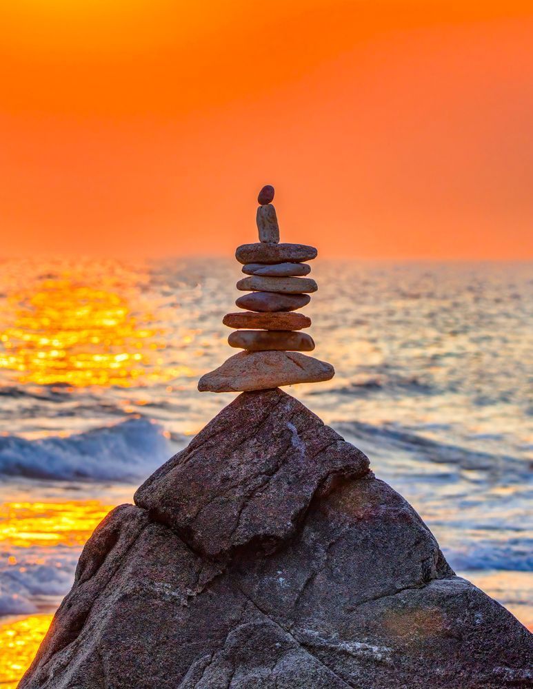 Moshup Beach Sunset Cairn Art | Michael Blanchard Inspirational Photography - Crossroads Gallery