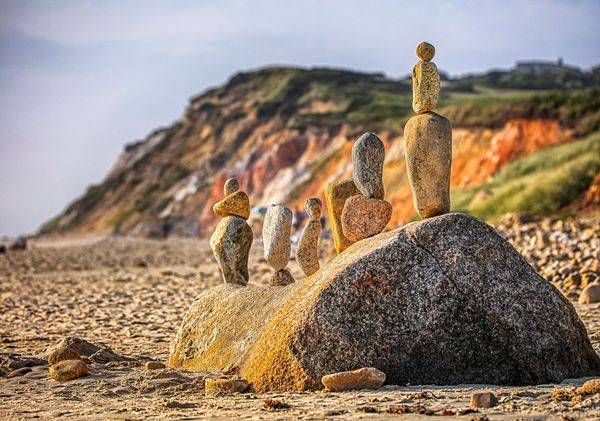 Moshup Beach Cairn Family Art | Michael Blanchard Inspirational Photography - Crossroads Gallery