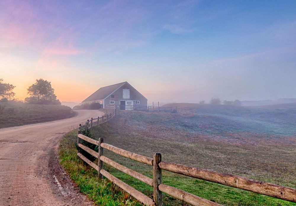 Sweetened Water Fram Foggy Sunsrise Art | Michael Blanchard Inspirational Photography - Crossroads Gallery