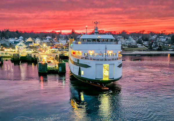 Steamship Ferry Fire Sunste Art | Michael Blanchard Inspirational Photography - Crossroads Gallery