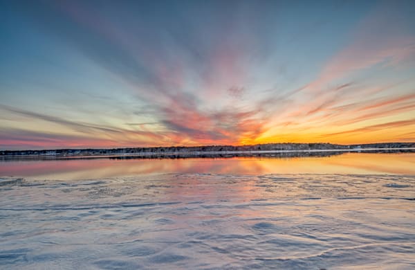 Sengekontacket Ice Sunset Art | Michael Blanchard Inspirational Photography - Crossroads Gallery