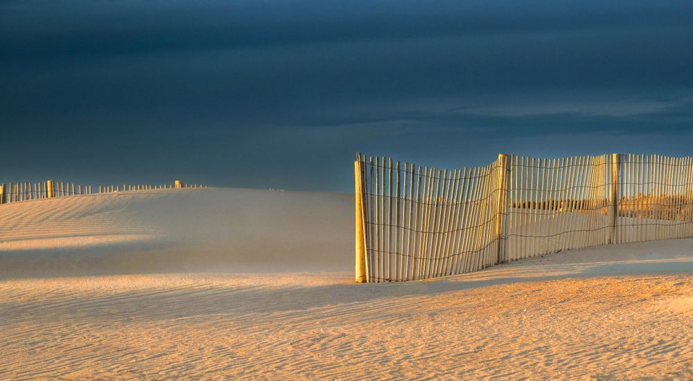 South Beach Winter Dune Snow Fence Art | Michael Blanchard Inspirational Photography - Crossroads Gallery