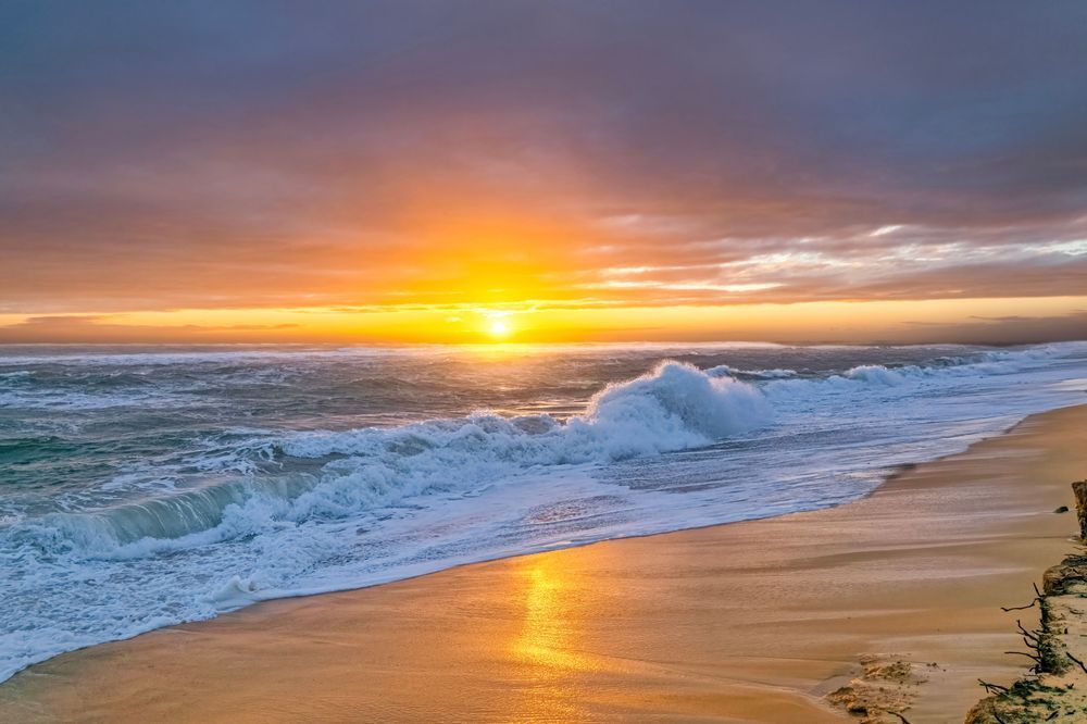 South Beach Storm Departing Golden Light Art | Michael Blanchard Inspirational Photography - Crossroads Gallery