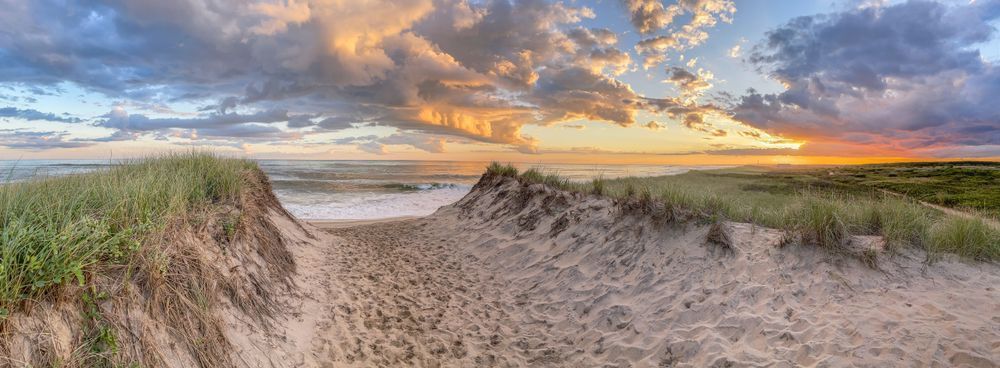South Beach Late Summer Panorama Art | Michael Blanchard Inspirational Photography - Crossroads Gallery