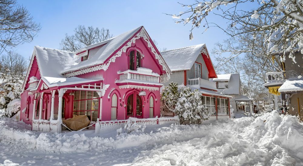 Pink House Blizzard Of 2026 Art | Michael Blanchard Inspirational Photography - Crossroads Gallery
