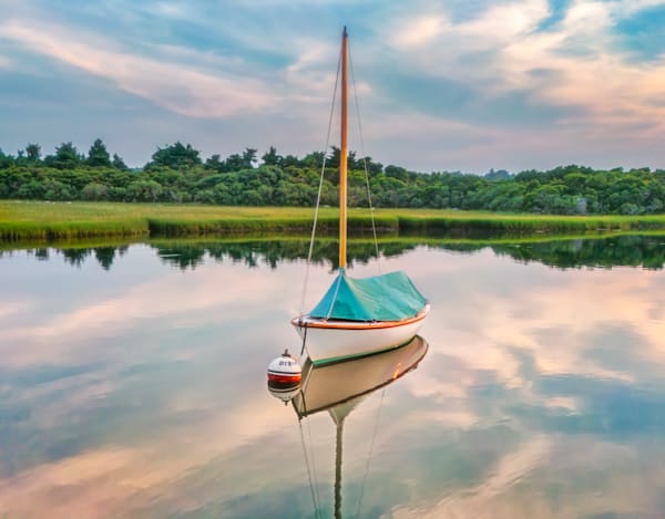 Quitsa Pond Sailboat Reflection Art | Michael Blanchard Inspirational Photography - Crossroads Gallery