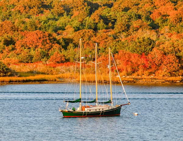 Quitsa Pond Sailboat Fall Art | Michael Blanchard Inspirational Photography - Crossroads Gallery