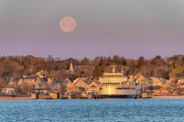 Vineyard Haven Spring Steamship Moon Art | Michael Blanchard Inspirational Photography - Crossroads Gallery