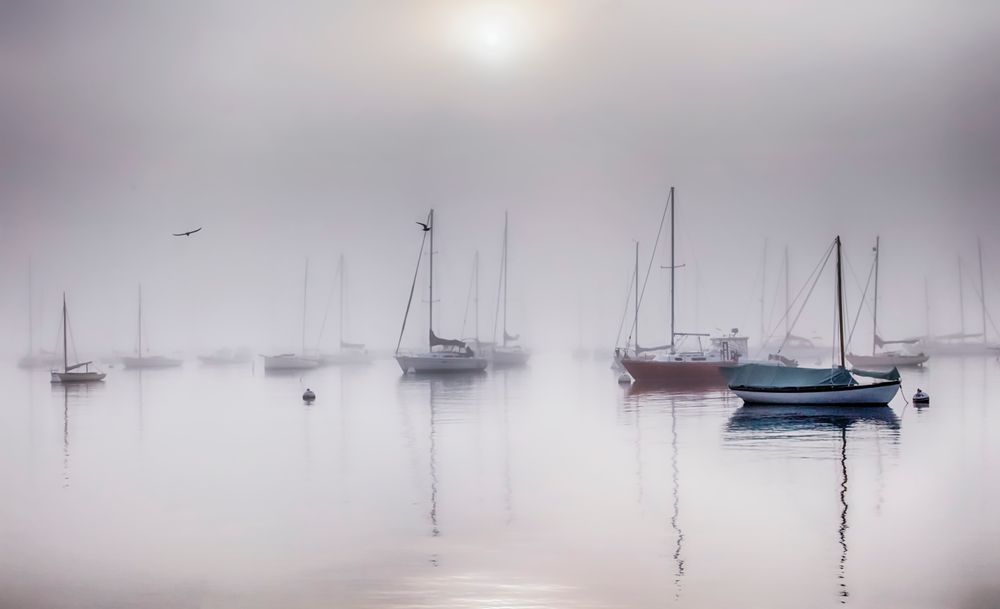 Vineyard Haven Harbor Fog Art | Michael Blanchard Inspirational Photography - Crossroads Gallery