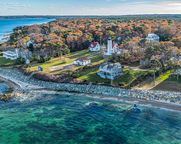 West Chop Light Aerial Fall 2023 Art | Michael Blanchard Inspirational Photography - Crossroads Gallery