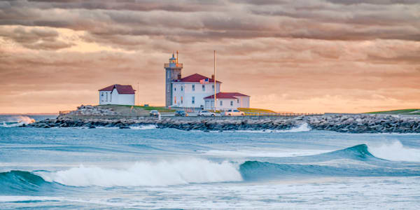 Watch Hill Light Sunset Waves Art | Michael Blanchard Inspirational Photography - Crossroads Gallery