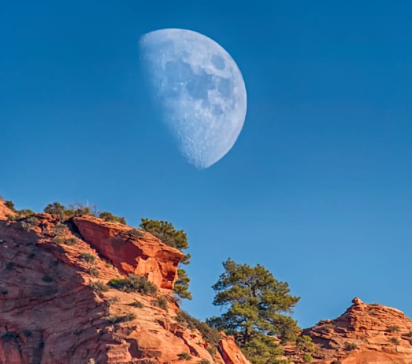 Zion Cliffs Sunset Moon Art | Michael Blanchard Inspirational Photography - Crossroads Gallery