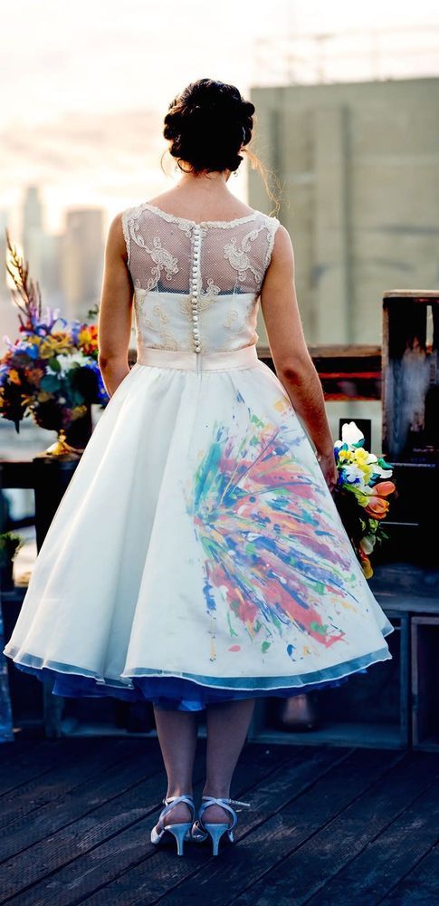 painted dress design Next up is another custom-painted dress I designed myself and had crafted  through @southernswanbridal. I still have this one available, so if you're  looking for a ready-made painted wedding dress, feel free