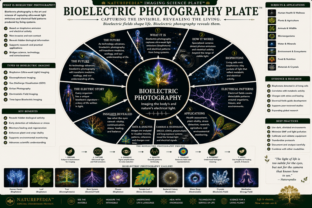 Bioelectric Photography Plate showing growth, pattern, development, forests, leaves, roots, regeneration, adaptation, observation, and hidden systems