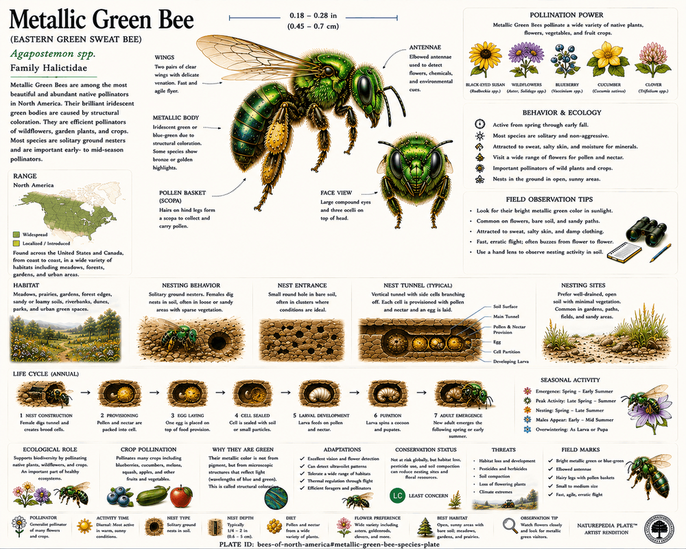Metallic Green Bee Naturepedia Species Plate