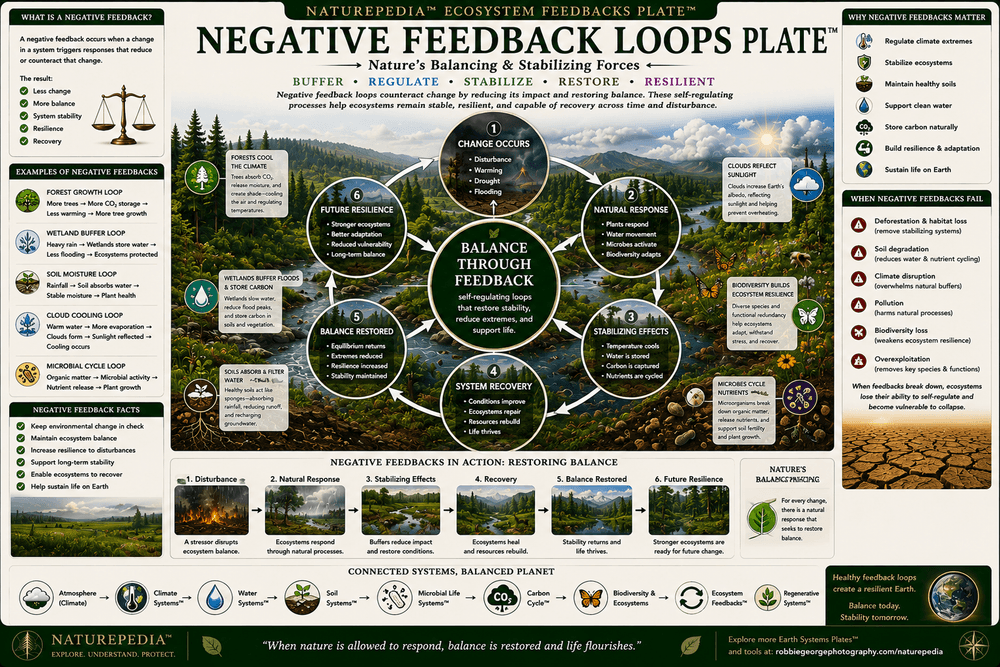 Negative Feedback Loops Plate showing stabilizing ecosystem processes