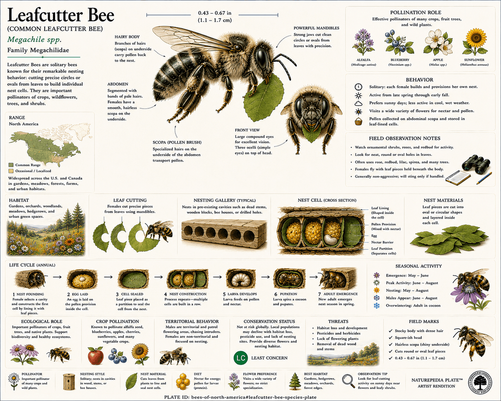 Leafcutter Bee Naturepedia Species Plate