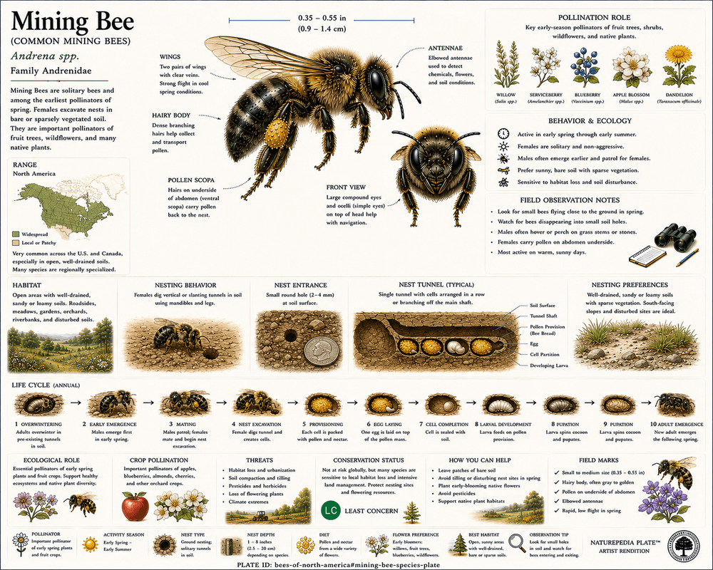 Mining Bee Naturepedia Species Plate