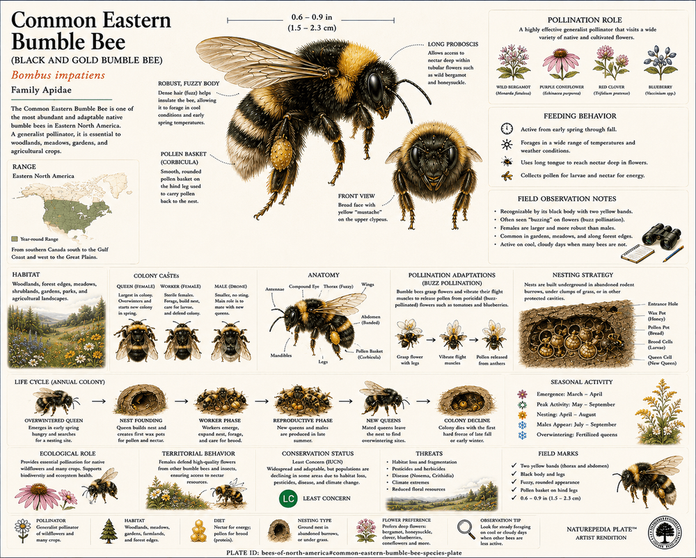 Common Eastern Bumble Bee Naturepedia Species Plate