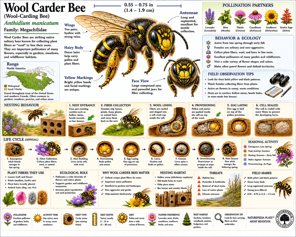 Wool Carder Bee Naturepedia Species Plate