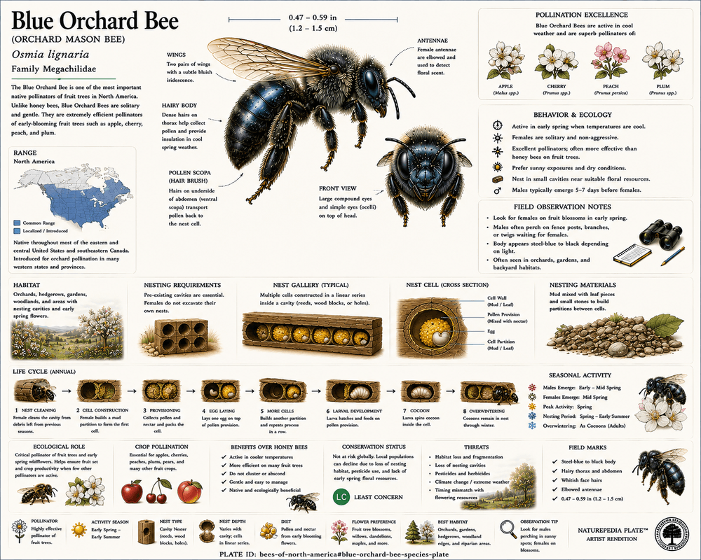 Blue Orchard Bee Naturepedia Species Plate