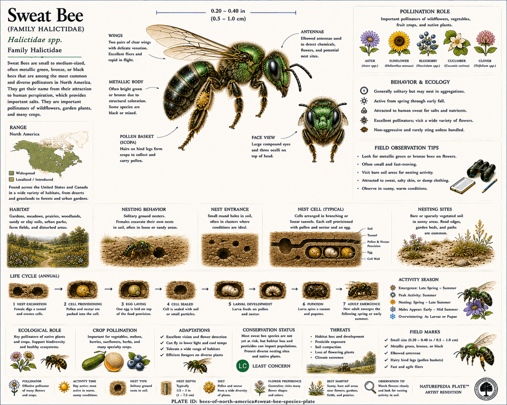 Sweat Bee Naturepedia Species Plate