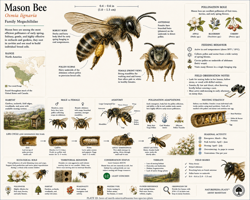 Mason Bee Naturepedia Species Plate