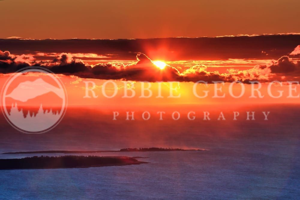 Cadillac Mountain Sunrise - Acadia National Park Landscape Print by Robbie George Photography