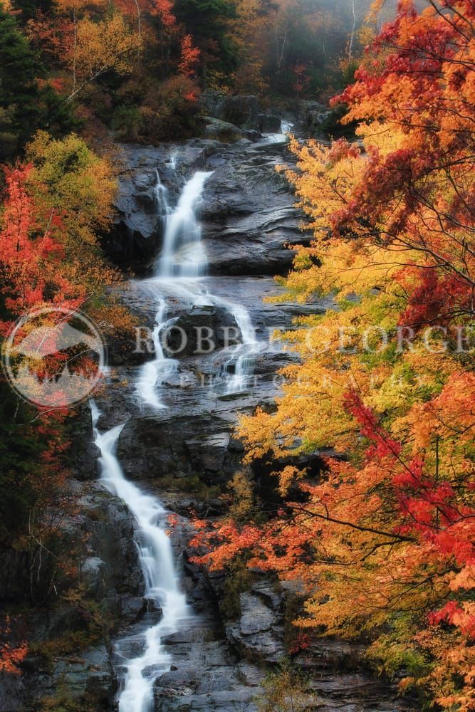 New England Fall Foliage Waterfall | Robbie George Photography