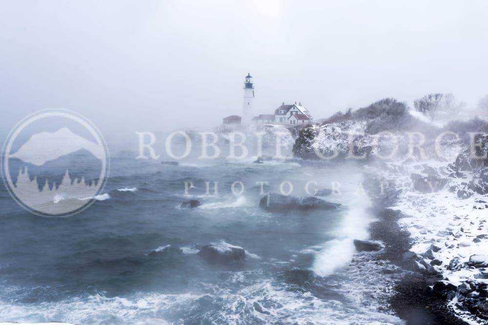 Portland Head Light Art Print - Maine's Coastal Beacon by Robbie George Photography
