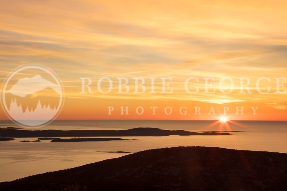 'Flame Of Luminance' - Captivating Seascape Photograph by Robbie George | Cadillac Mountain, Acadia