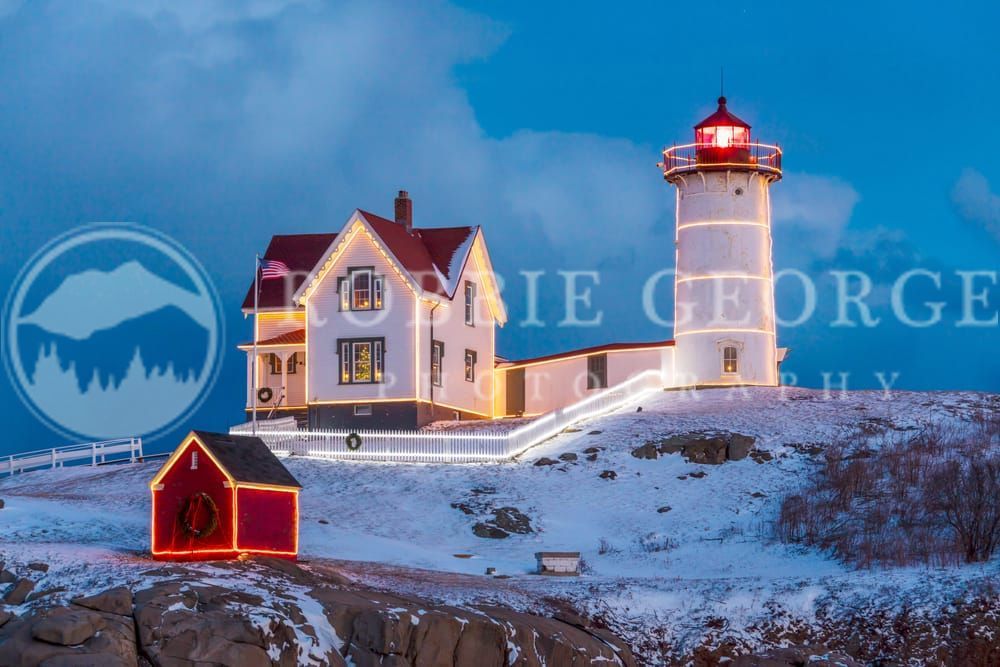 Nubble Lighthouse - Iconic Maine Coast Art Print by Robbie George Photography